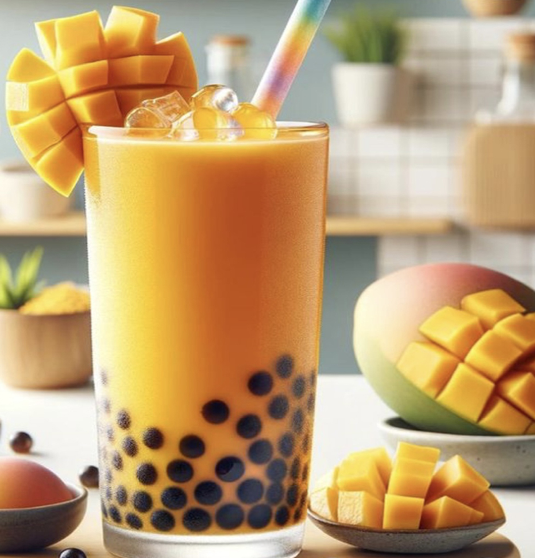 Mango Boba Bubble Tea Swirls N Curls Englewood FL